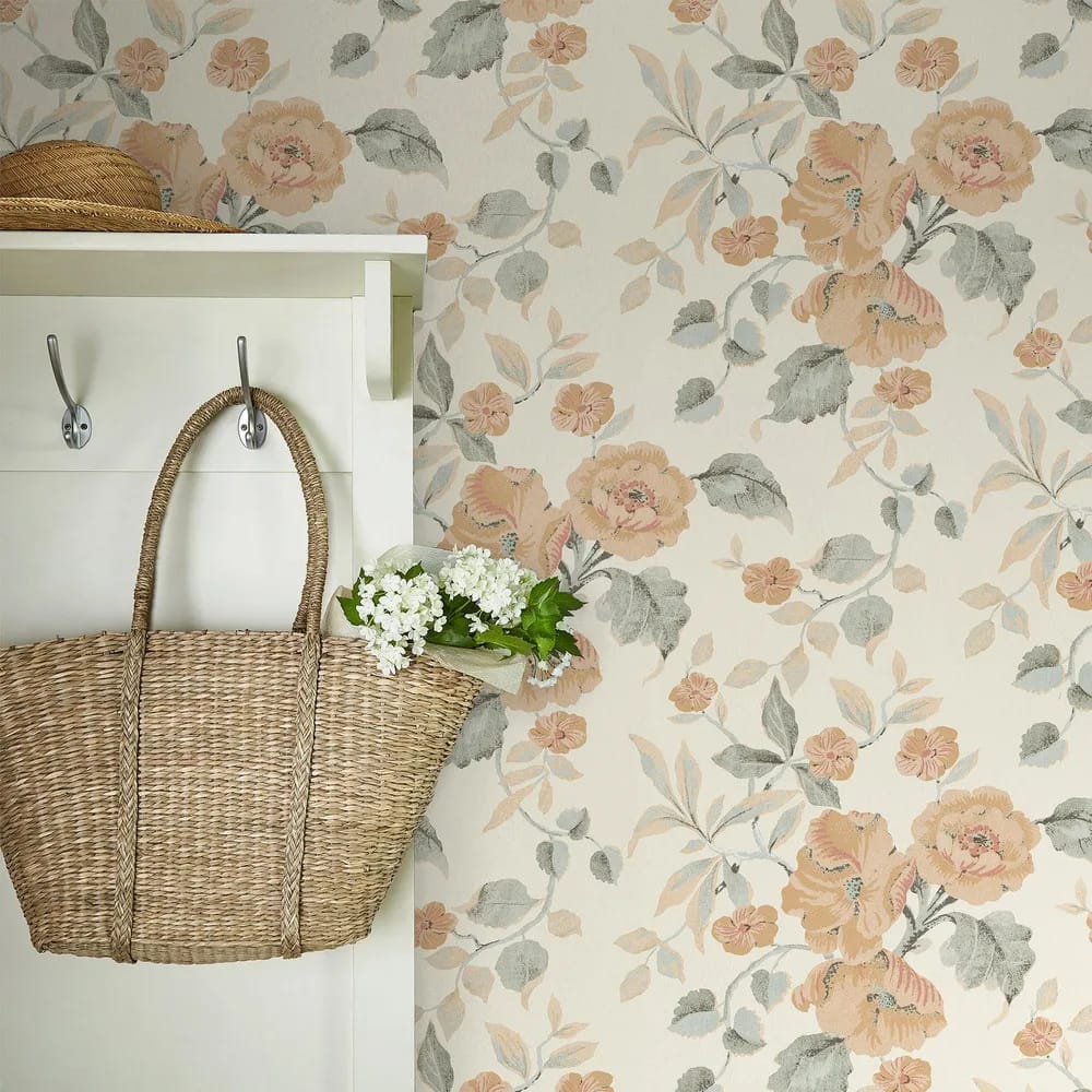 Alyworth Trail Apricot Wallpaper roomset