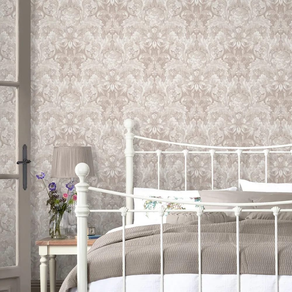 Apolline Dove Grey Wallpaper roomset