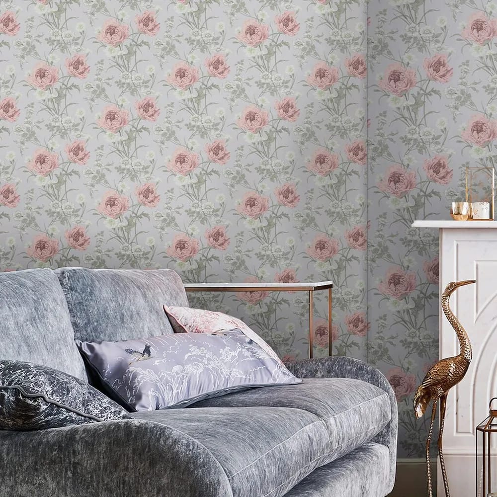 Aurelie Natural Wallpaper roomset
