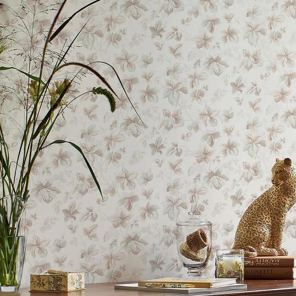 Autumn Leaves Natural Wallpaper roomset