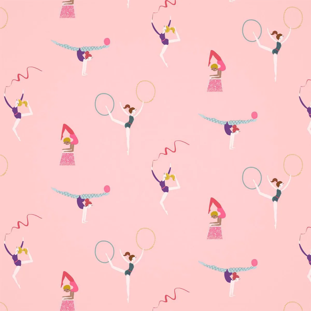 Balancing Act Blossom/Raspberry/Grape Wallpaper roomset