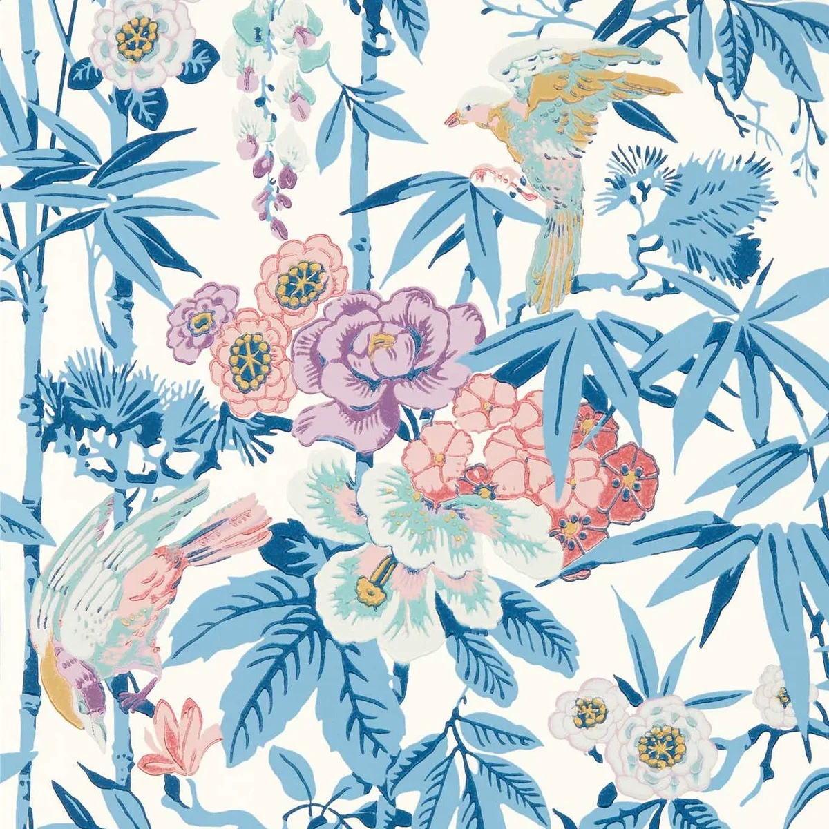 Bamboo & Birds Wallpaper roomset