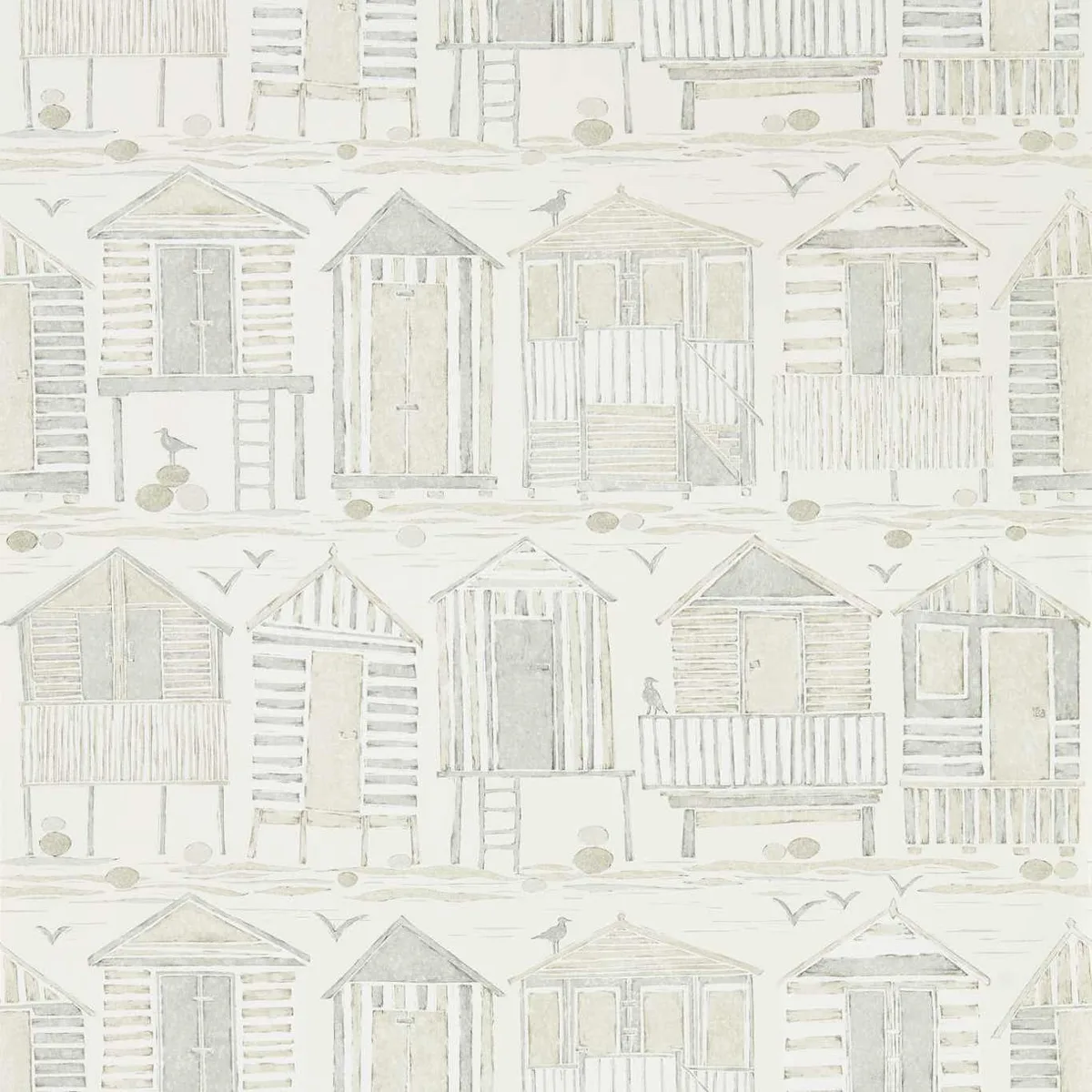 Beach Huts Wallpaper roomset