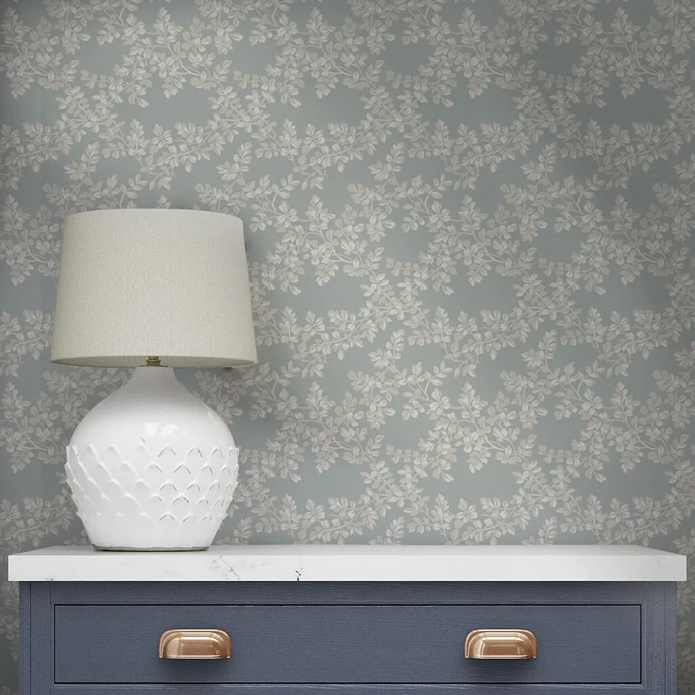 Burnham Pale Seaspray Wallpaper roomset