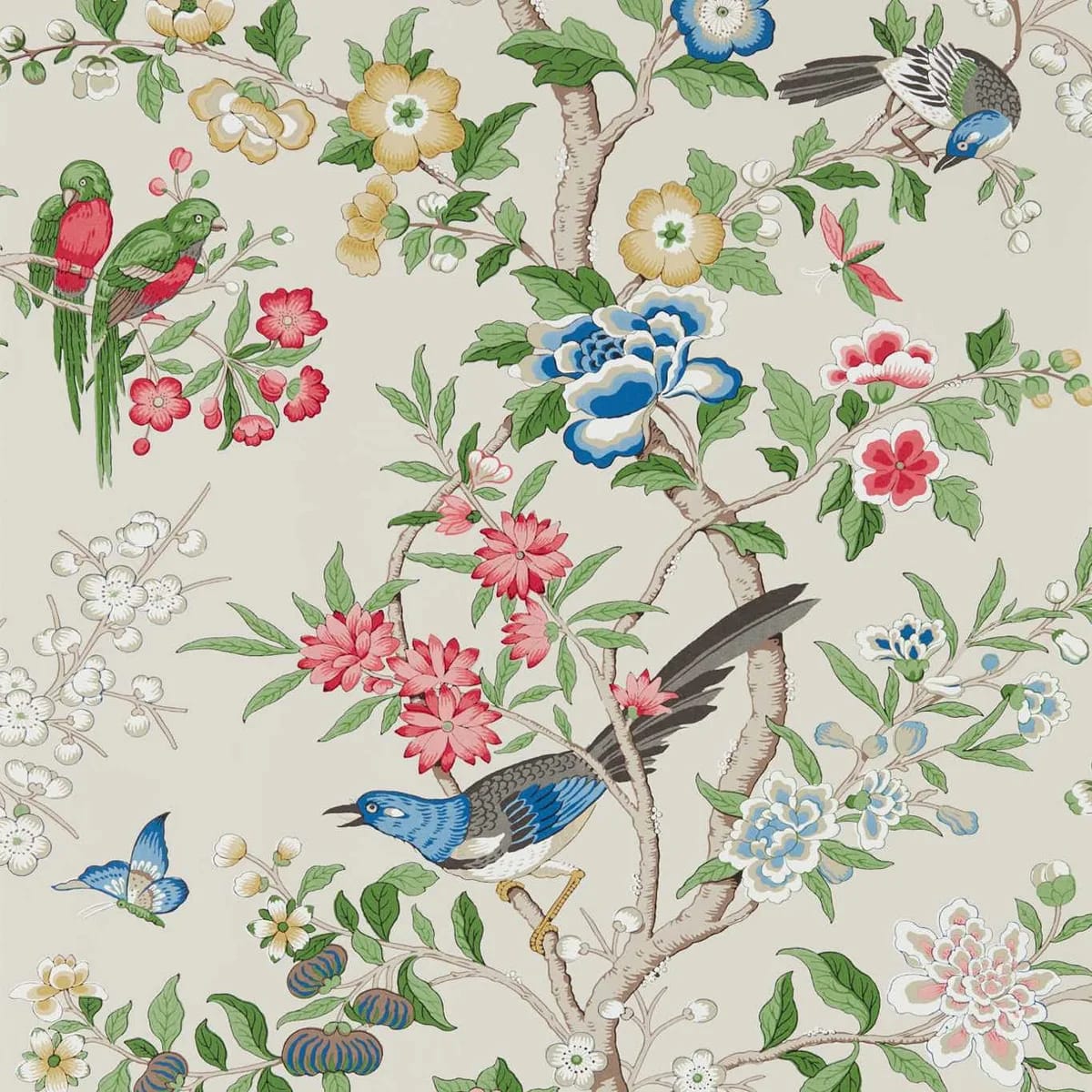 Chinoiserie Hall Wallpaper — Linen/ Chintz
