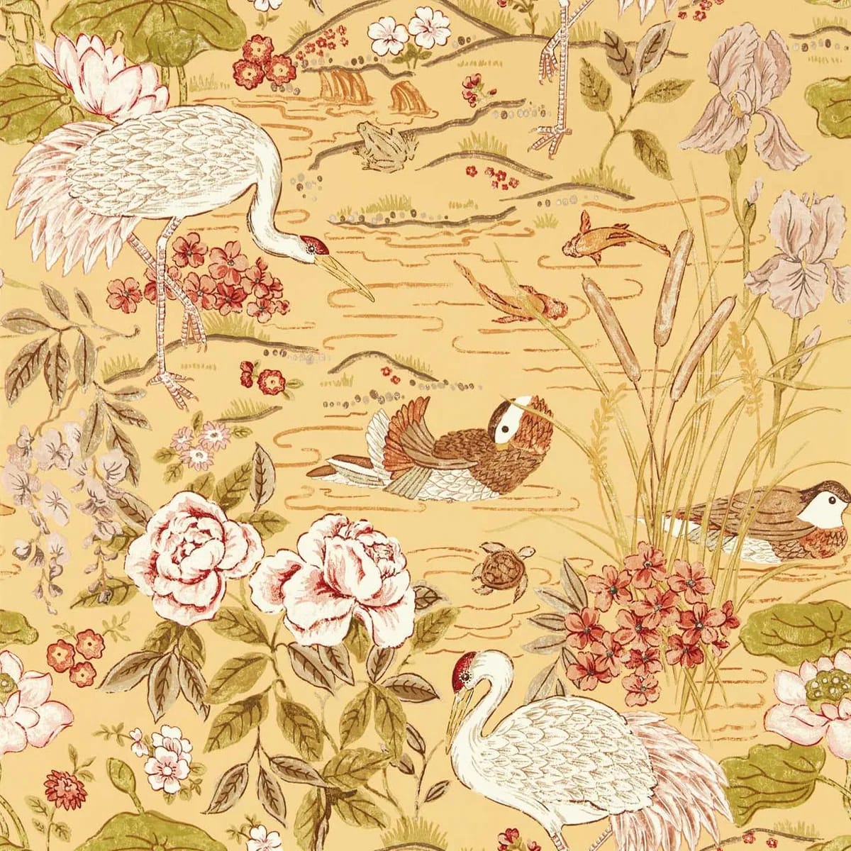 Crane & Frog Wallpaper roomset