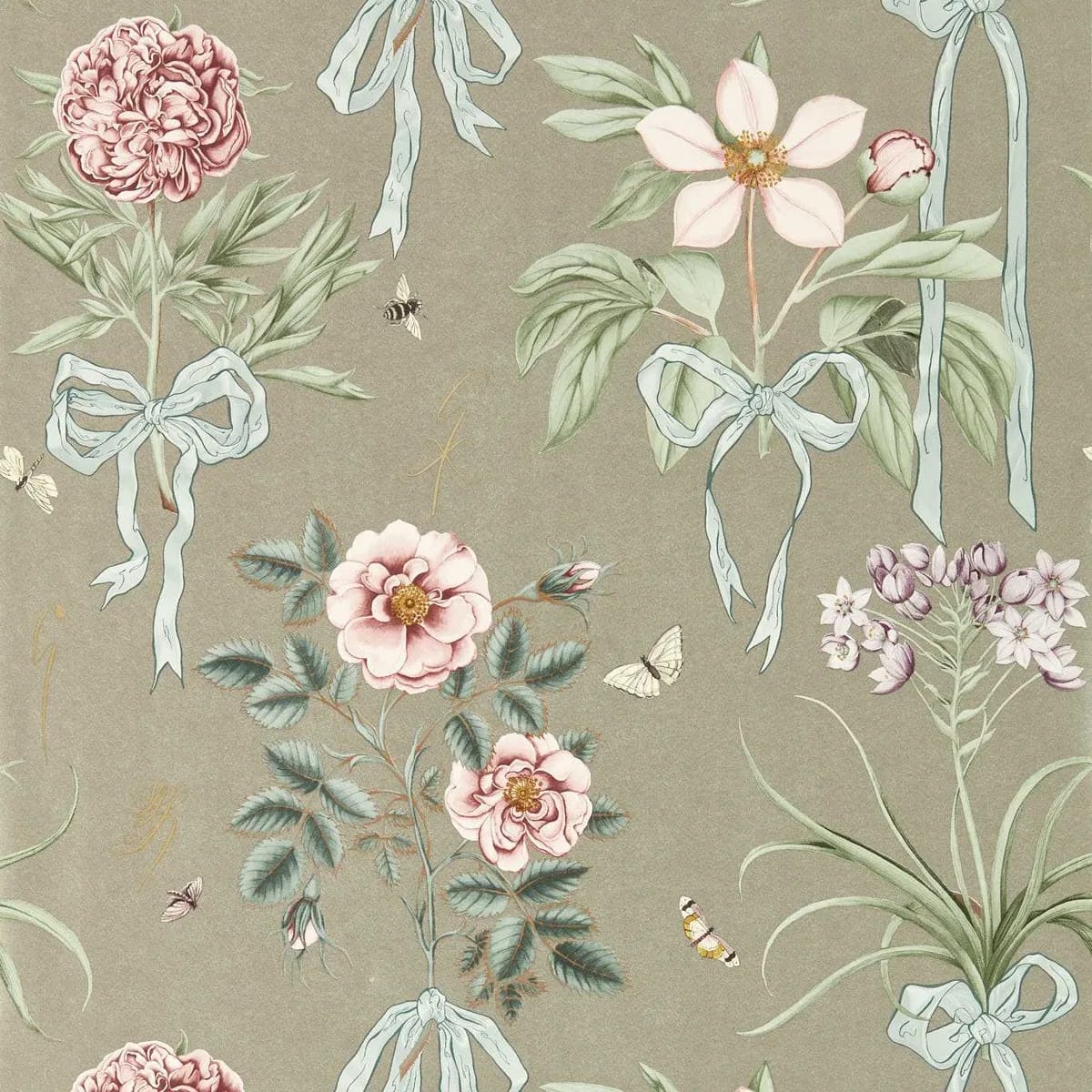 Cupid`s Beau Florin/Madder Wallpaper roomset