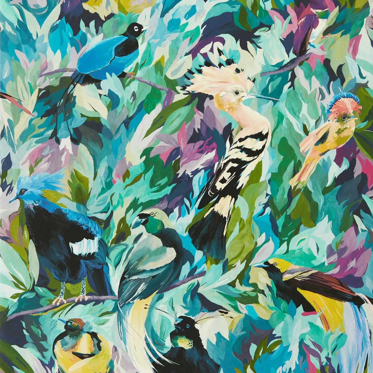 Dance Of Adornment Wilderness/ Nectar/ Pomegranate Wallpaper roomset