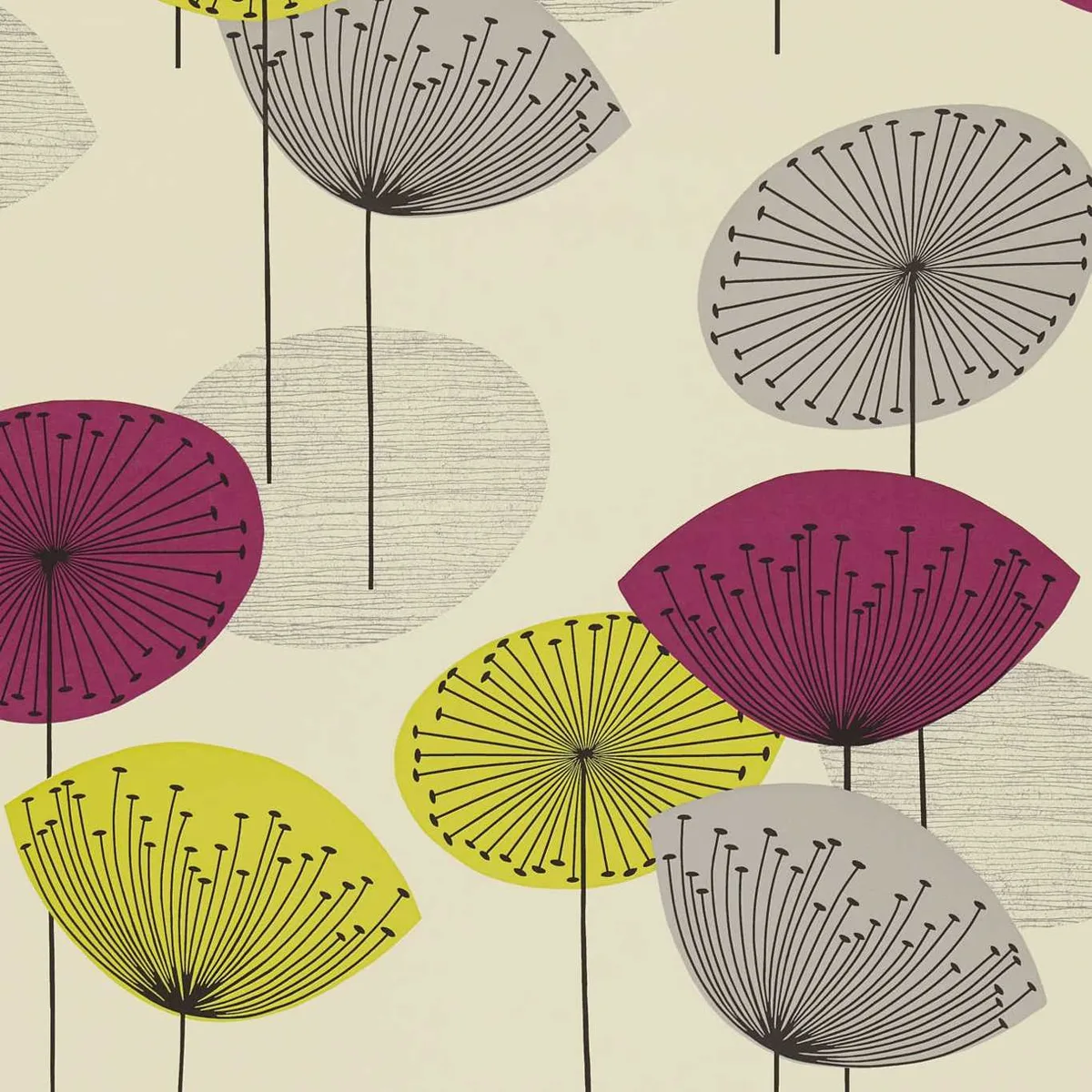 Dandelion Clocks Wallpaper roomset