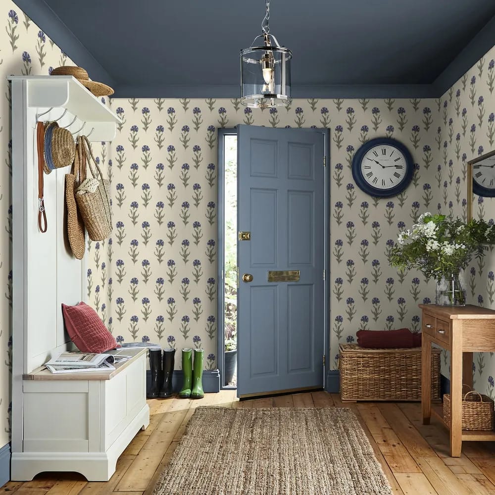 Dandelion Dusky Seaspray Blue Wallpaper roomset