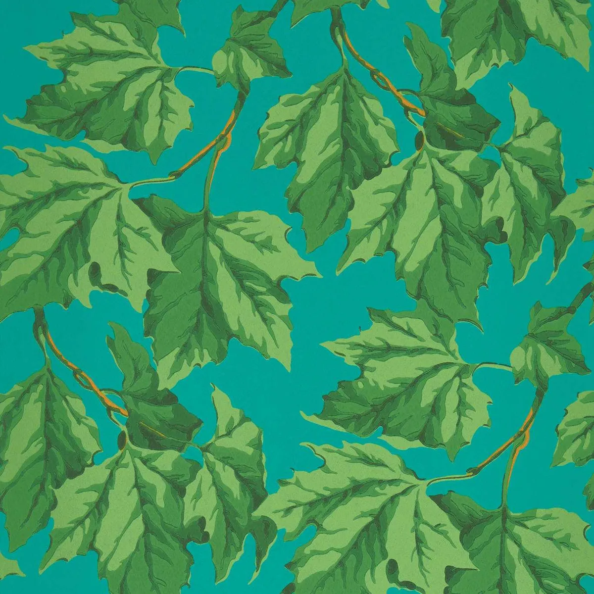 Dappled Leaf Wallpaper — Emerald/Teal
