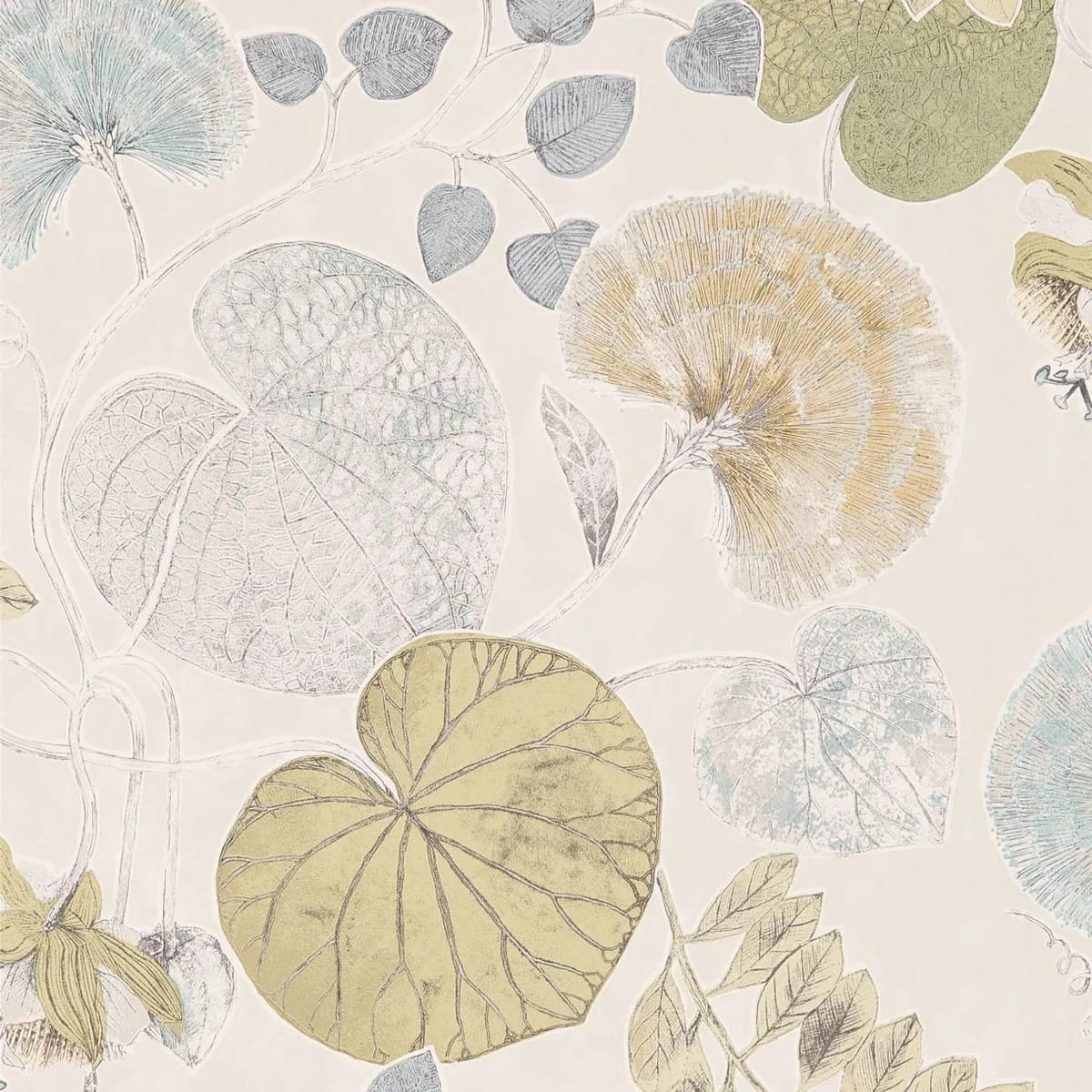 Dardanella Wallpaper — Ink/Chartreuse