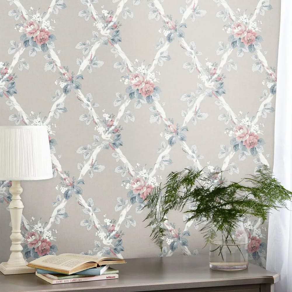 Elwyn Dove Grey Wallpaper roomset