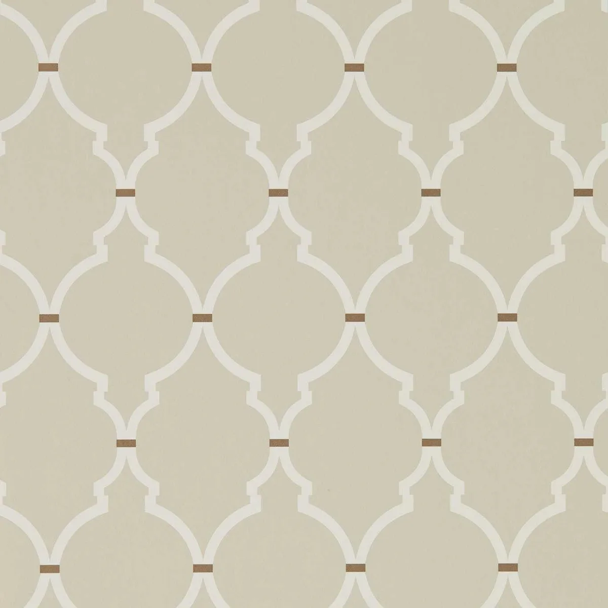 Empire Trellis Wallpaper — Linen/Cream