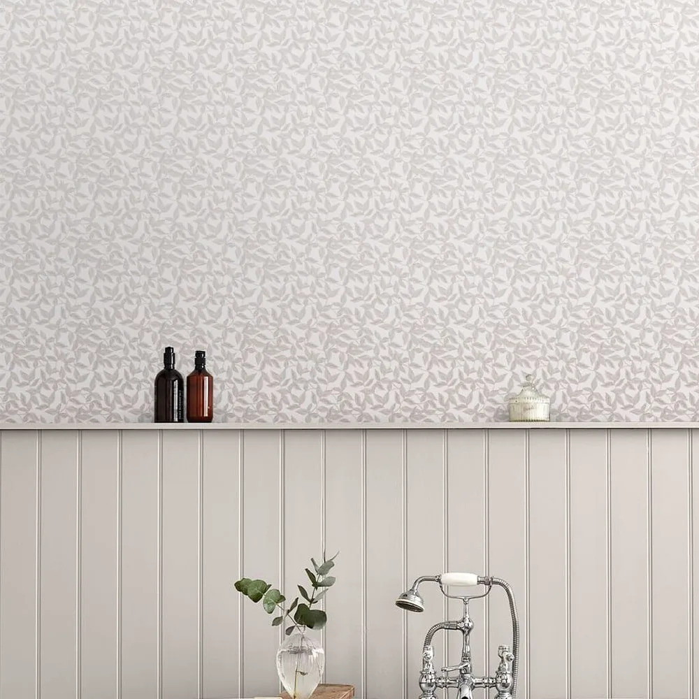 Erwood Dove Grey Wallpaper roomset