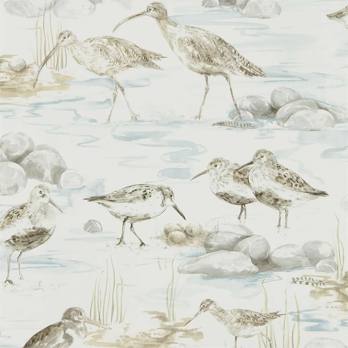 Estuary Birds Wallpaper roomset