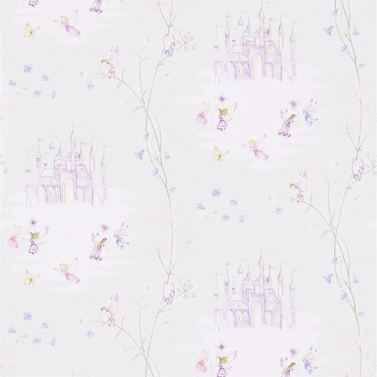 Fairy Castle Pink Wallpaper roomset