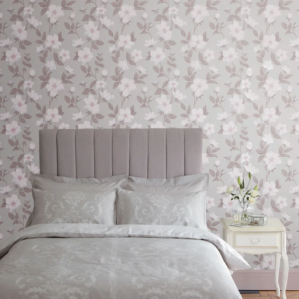Fleurir Sugared Violet Wallpaper roomset