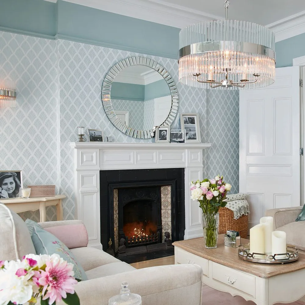 Florin Duck Egg Wallpaper roomset