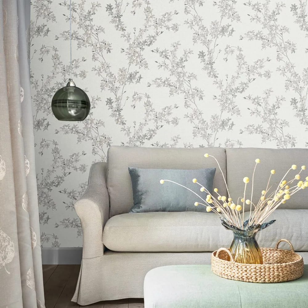 Forsythia Steel Wallpaper roomset