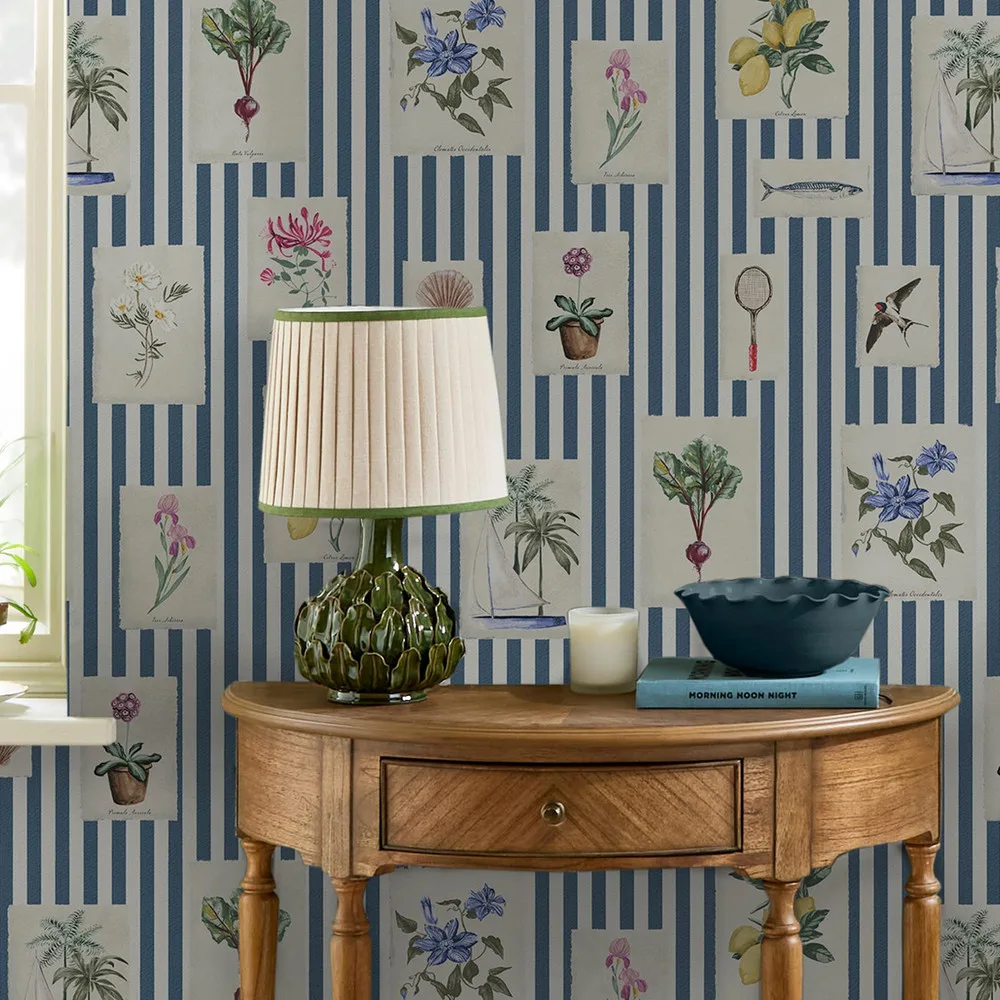 Gallery Wall Stripe Wallpaper roomset