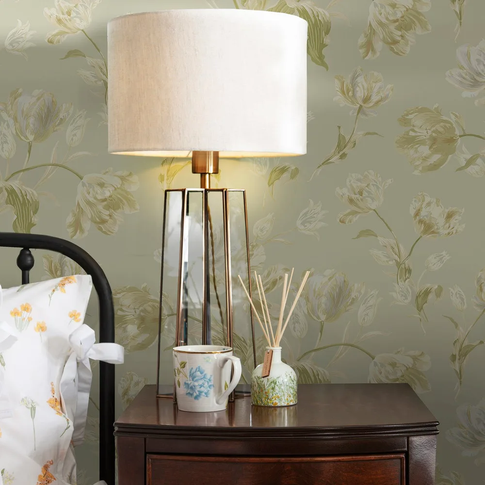 Gosford Sage Green Wallpaper roomset