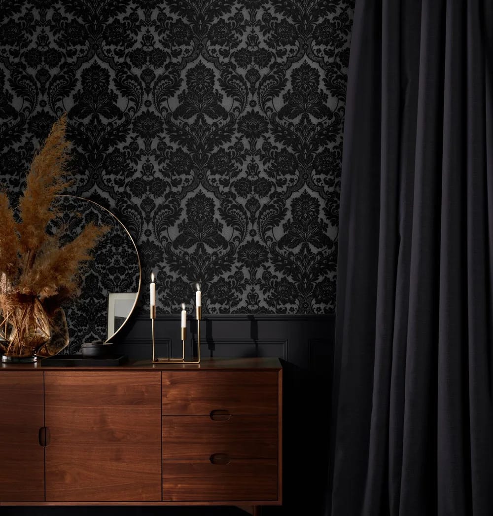 Gothic Damask Wallpaper roomset