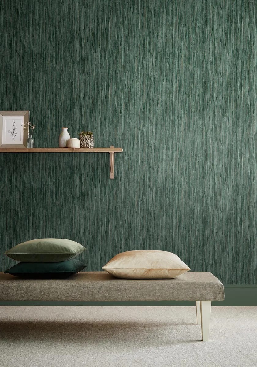 Grasscloth Texture Wallpaper roomset