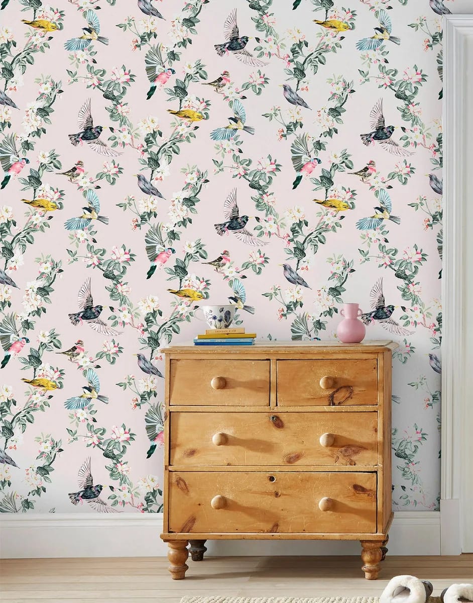 Handford Garden Birds Wallpaper roomset