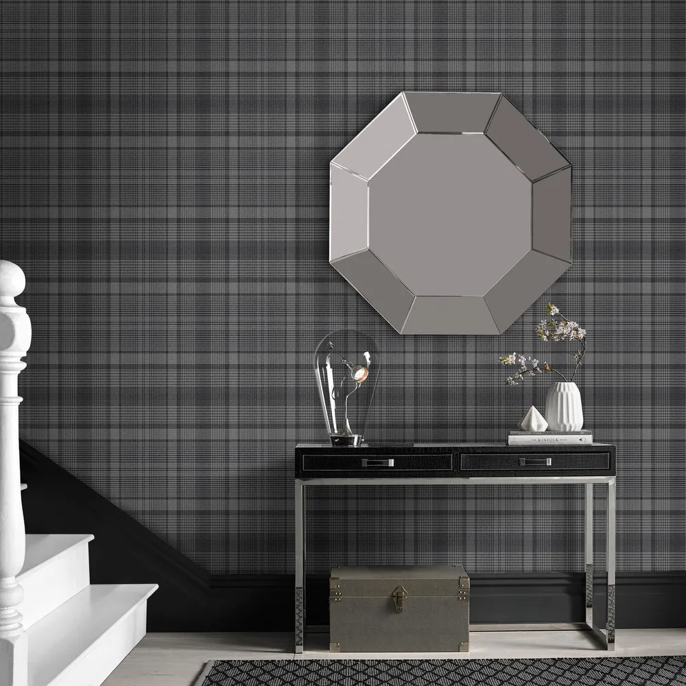 Heritage Plaid Wallpaper roomset