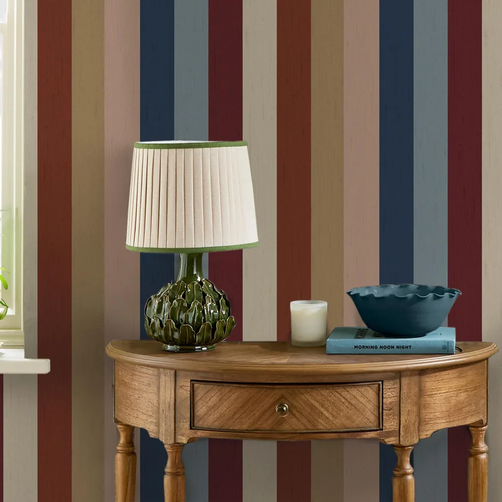 Heritage Stripe Wallpaper roomset