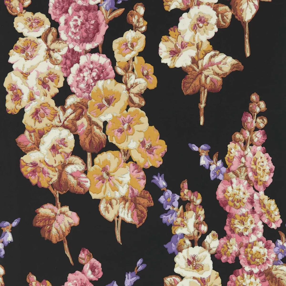 Hollyhocks Wallpaper roomset