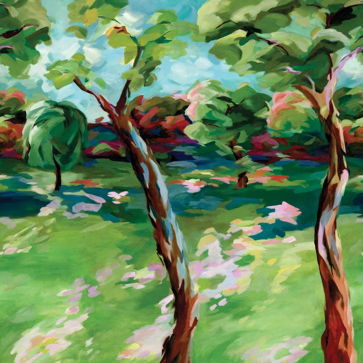 In The Woods Sky/Emerald/Carnelian Wallpaper roomset