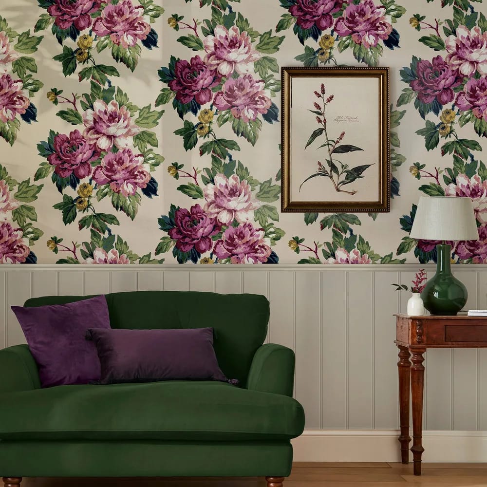 Invite Floral Wallpaper roomset