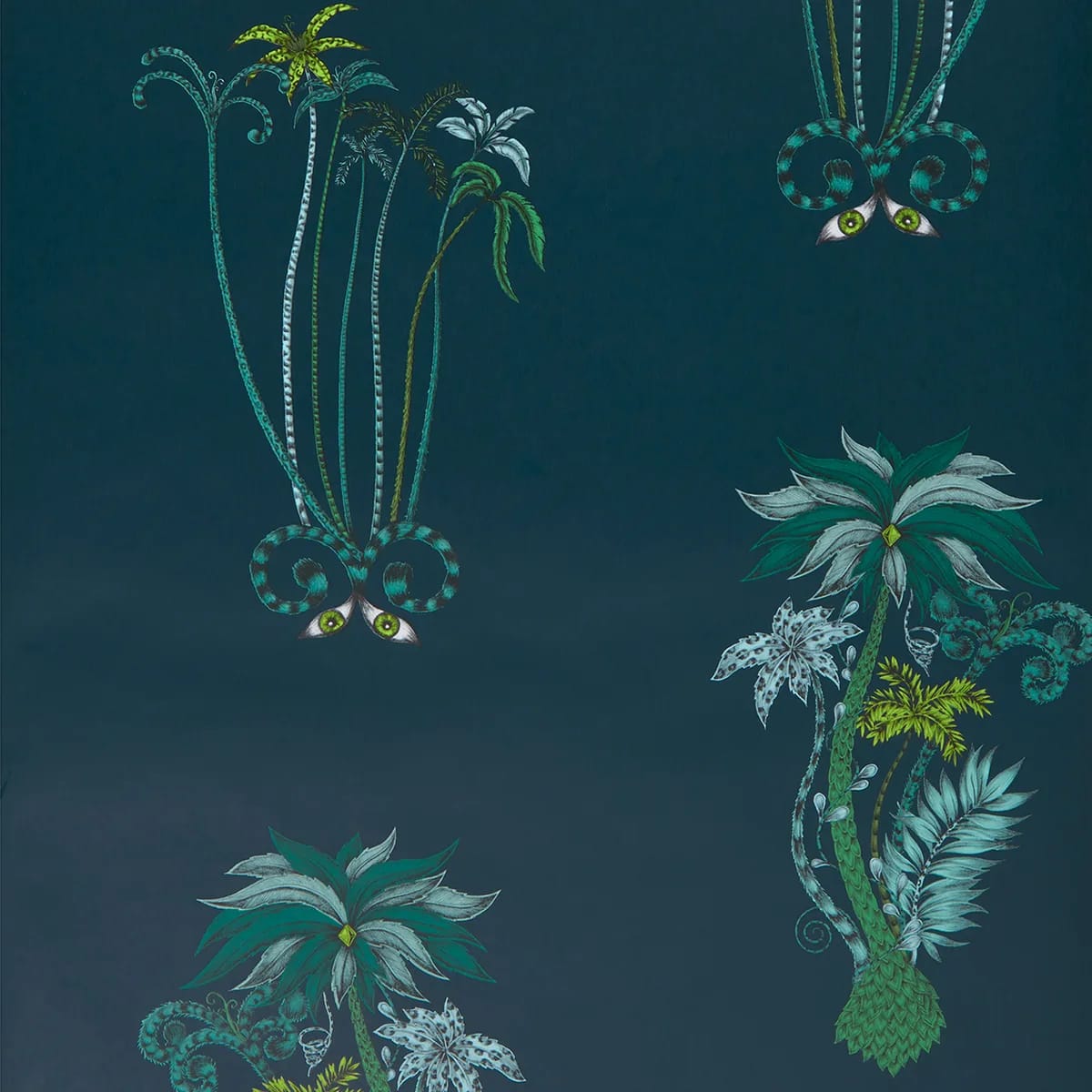 Jungle Palms Wallpaper — Navy