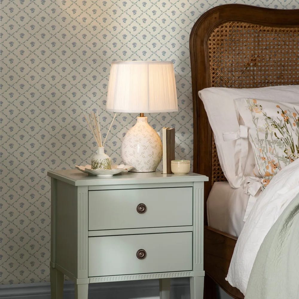 Kate Pale Seaspray Blue Wallpaper roomset