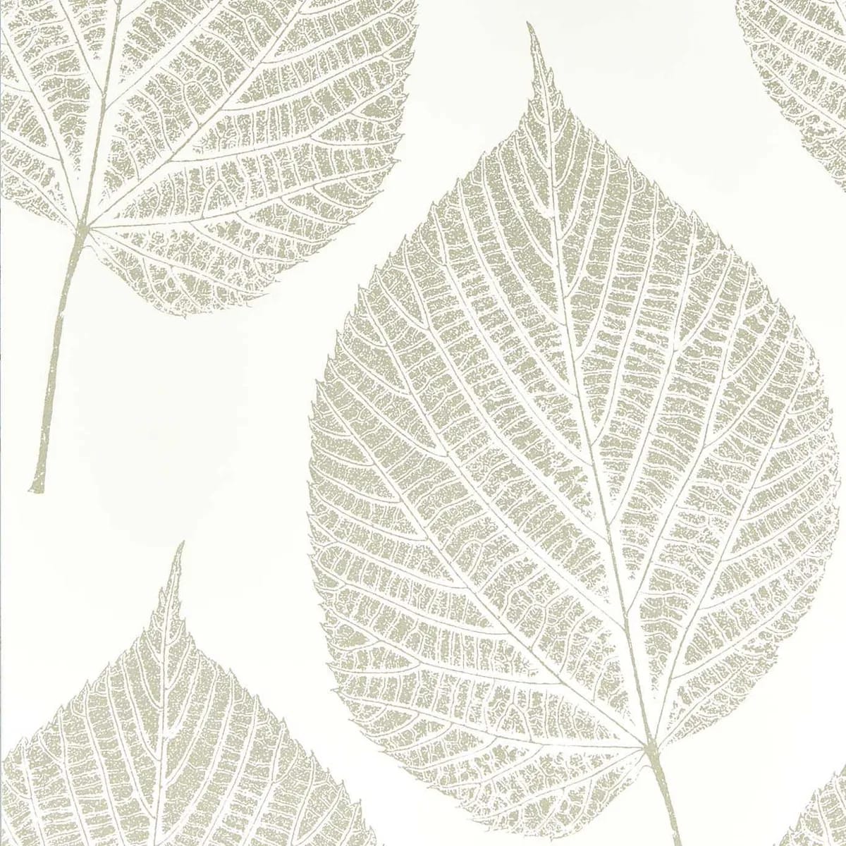 Leaf Wallpaper — Chalk/Silver