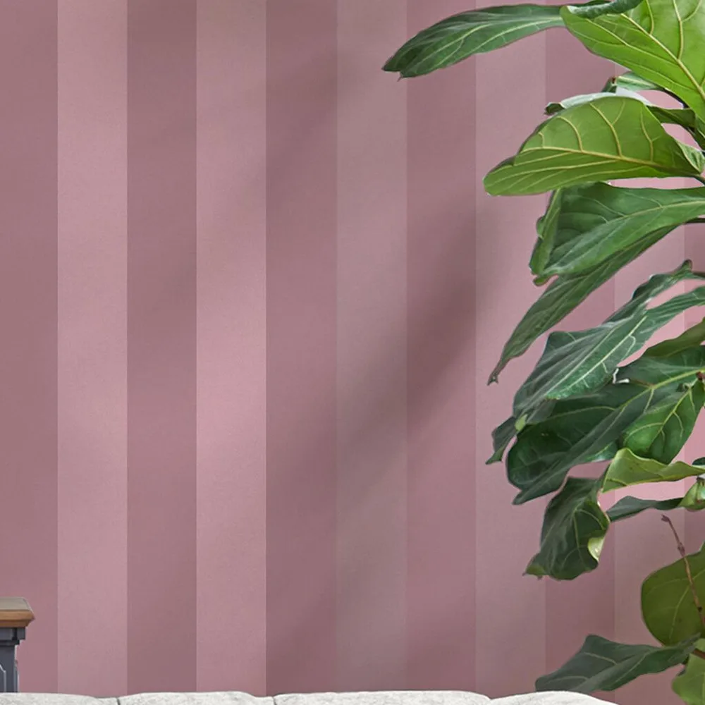 Lille Pearlescent Stripe Mulberry Purple Wallpaper roomset
