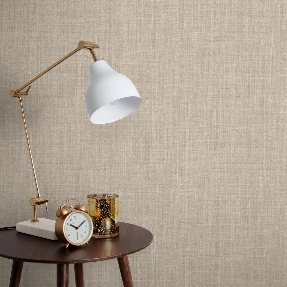 Linen Beige Wallpaper roomset