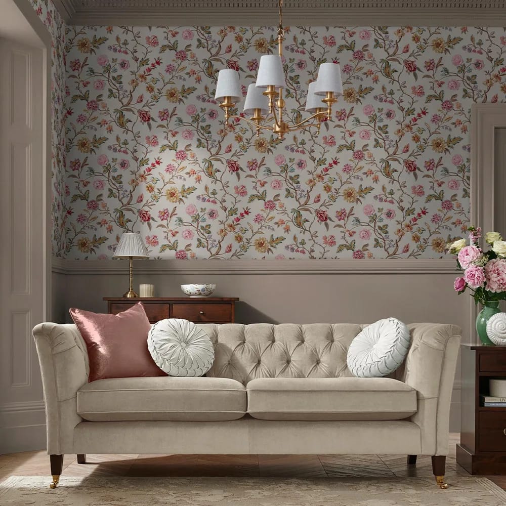 Lingmell Trail Pale Sable Wallpaper roomset
