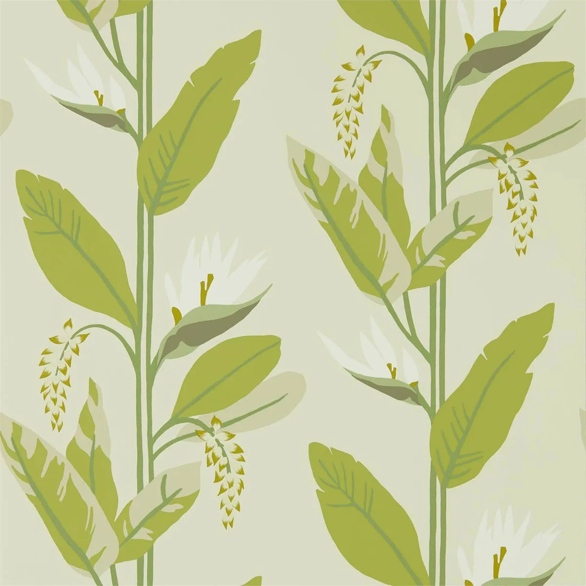 Llenya Wallpaper — Lime/Jade/Pebble