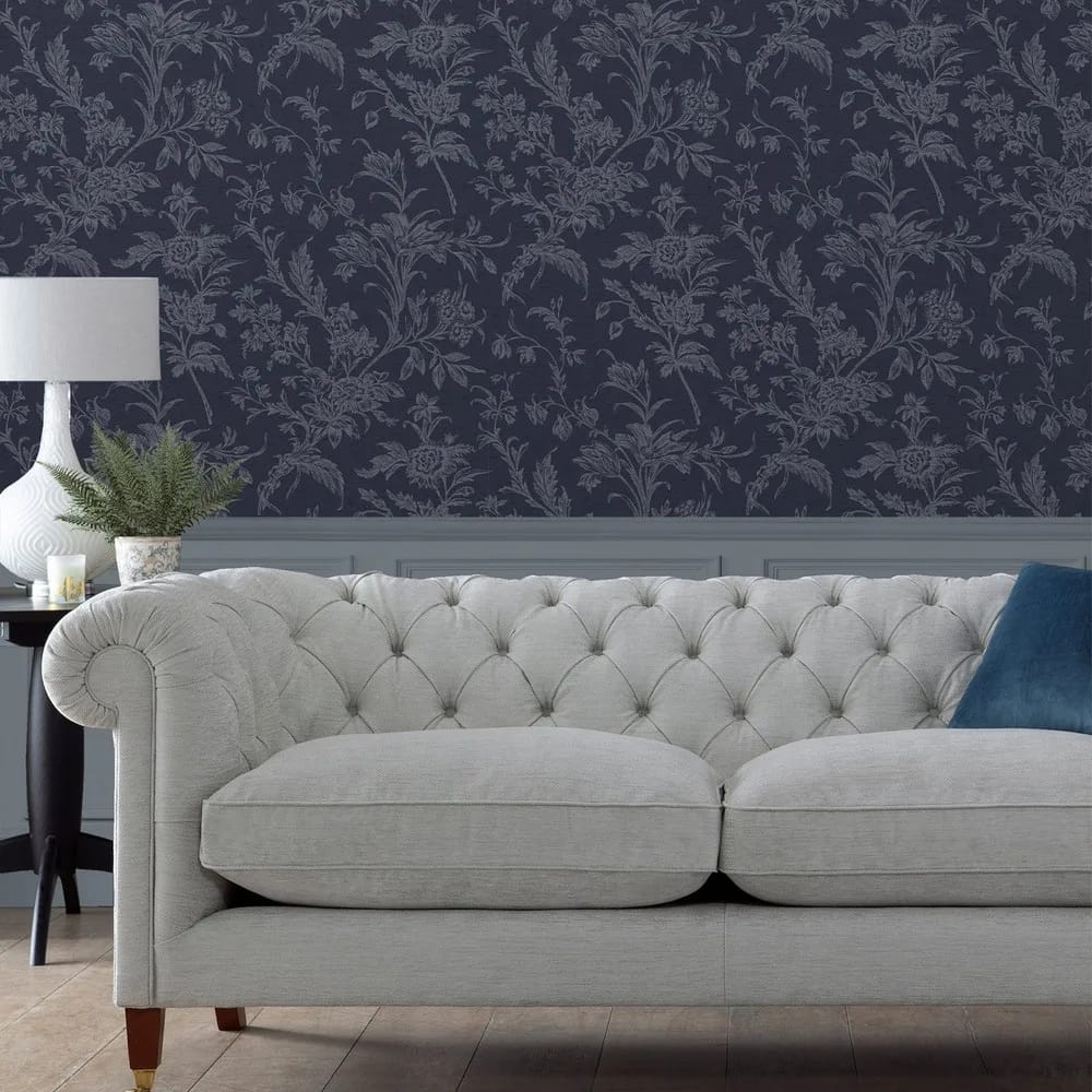 Lloyd Midnight Seaspray Wallpaper roomset