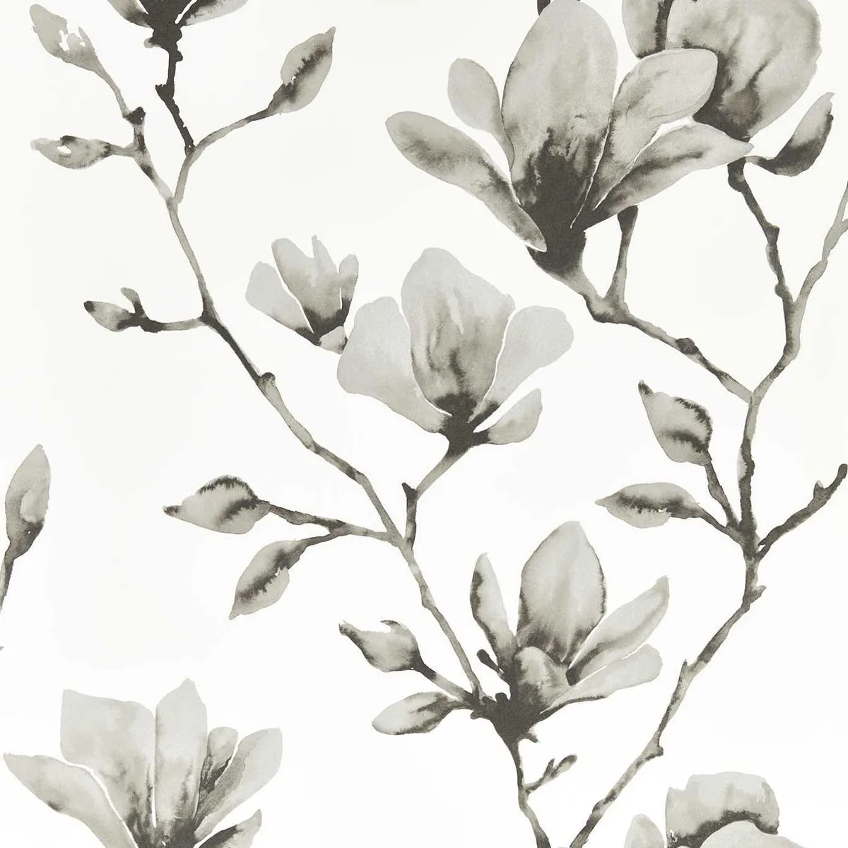 Lotus Onyx/Silver Wallpaper roomset