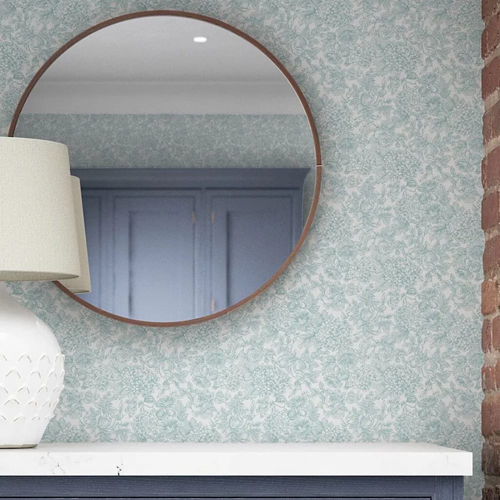 Louise Duck Egg Blue Wallpaper roomset