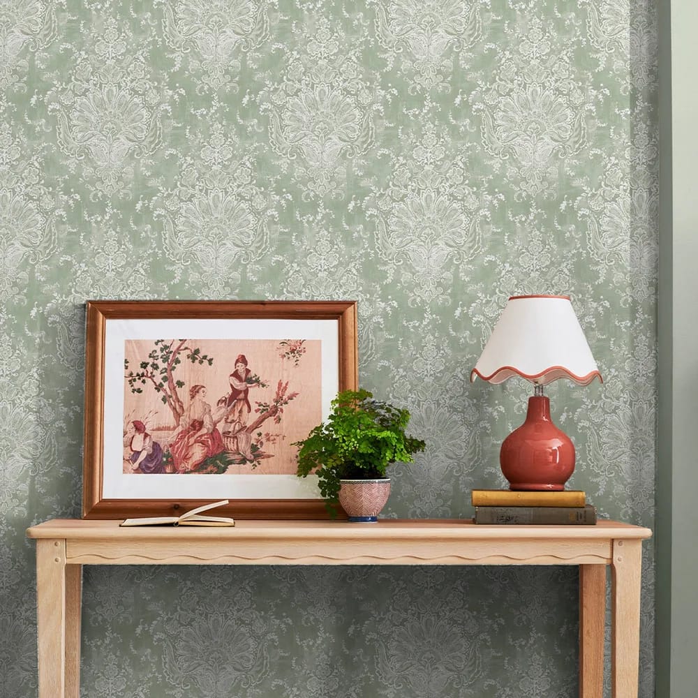 Maddox Sage Wallpaper roomset
