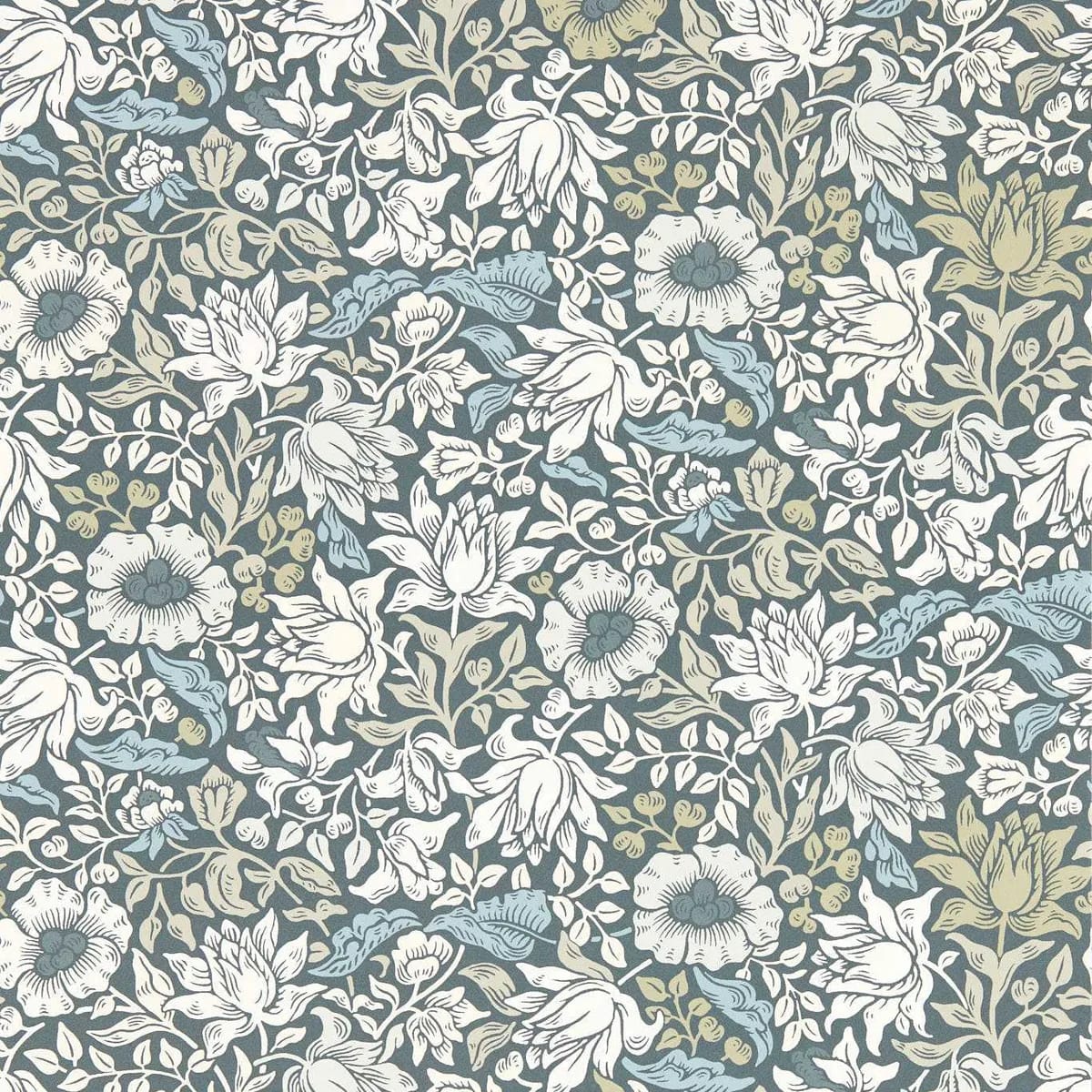 Mallow Wallpaper — Slate/Dove