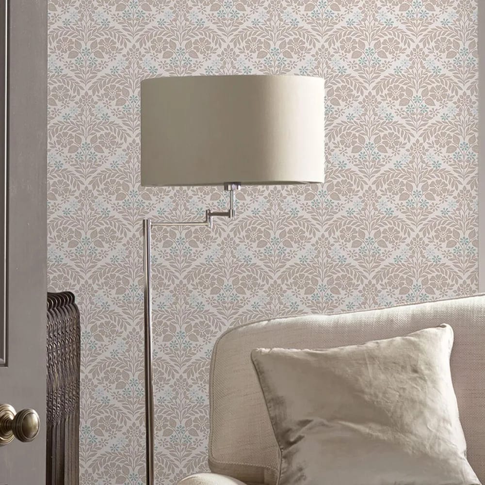 Margam Dove Grey Wallpaper roomset
