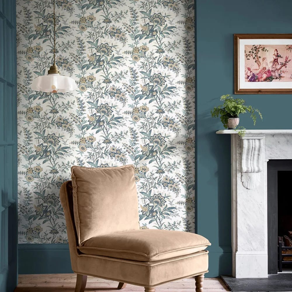 Marlbrook Pale Linen Wallpaper roomset