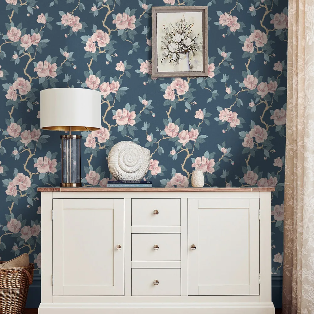Maya Dusky Seaspray Wallpaper roomset