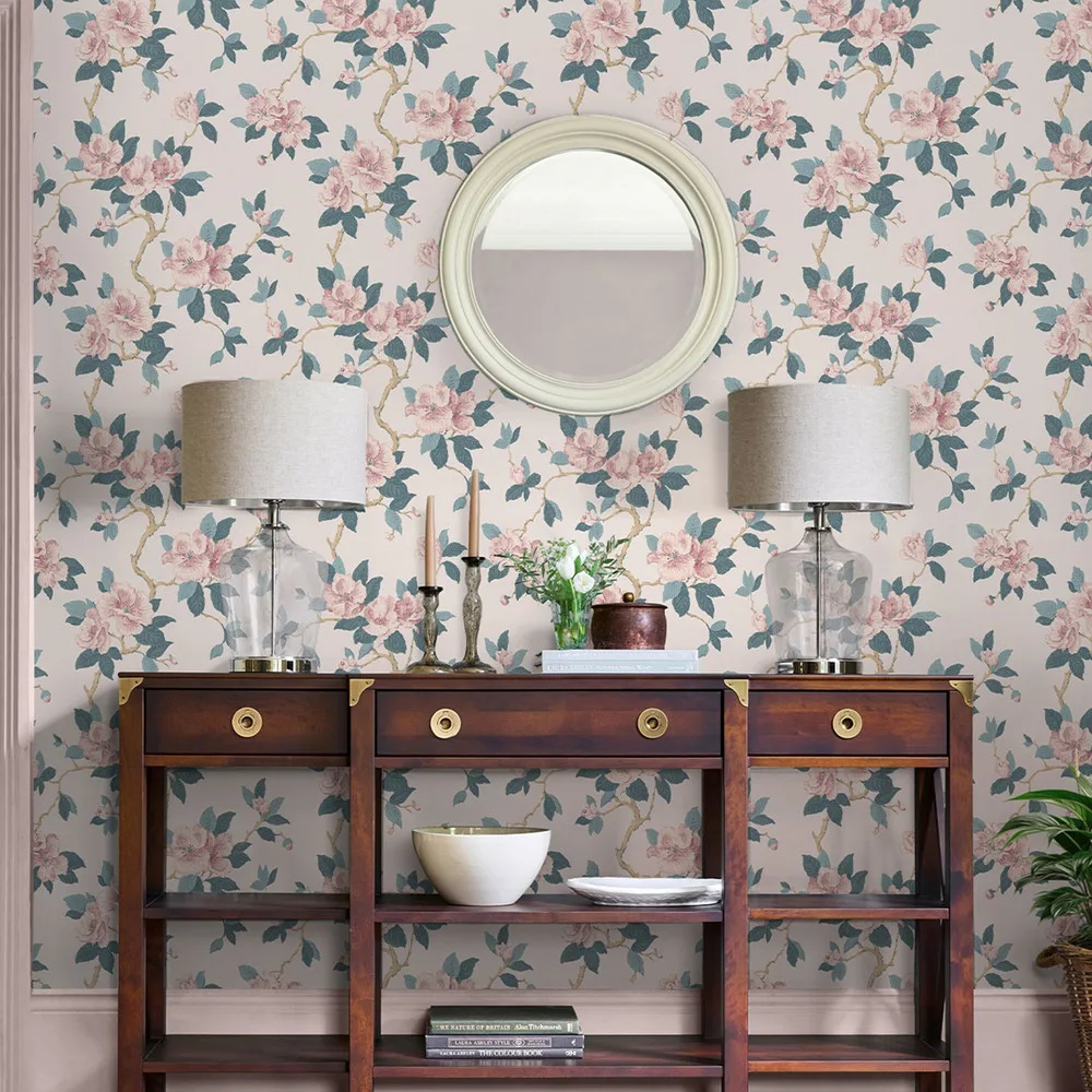 Maya Linen Wallpaper roomset